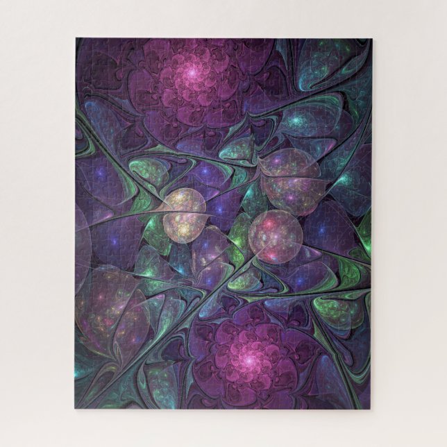 Colorful Glittering Modern Abstract Fractal Art Jigsaw Puzzle (Vertical)