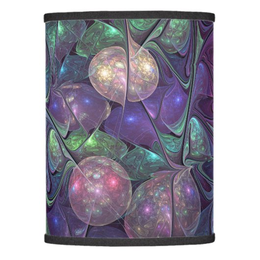 Colorful Glittering Modern Abstract Fractal Art Lamp Shade (Front)