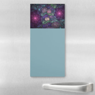 Colorful Glittering Modern Abstract Fractal Art Magnetic Notepad