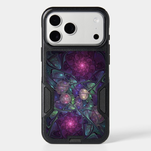 Colorful Glittering Modern Abstract Fractal Art Otterbox iPhone Case (Back)