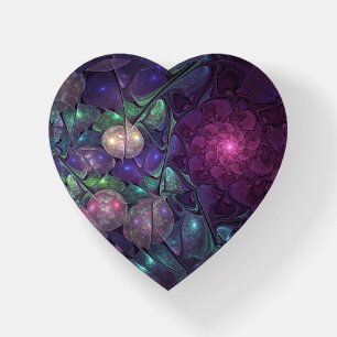 Colorful Glittering Modern Abstract Fractal Art Paperweight