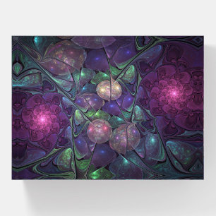 Colorful Glittering Modern Abstract Fractal Art Paperweight