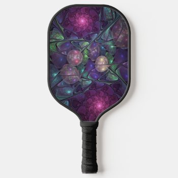 Colorful Glittering Modern Abstract Fractal Art Pickleball Paddle by GabiwArt at Zazzle