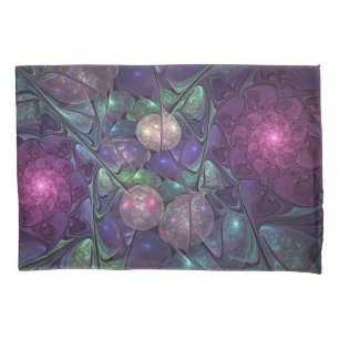 Colorful Glittering Modern Abstract Fractal Art Pillow Case