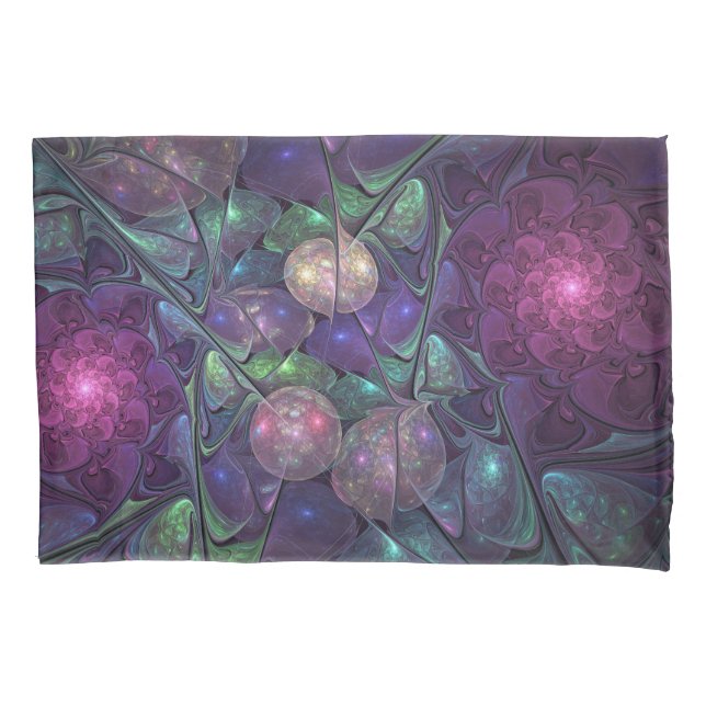 Colorful Glittering Modern Abstract Fractal Art Pillow Case (Front)