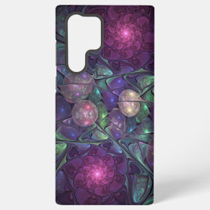 Colorful Glittering Modern Abstract Fractal Art Samsung Galaxy S22 Ultra Case