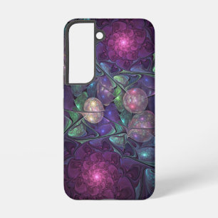 Colorful Glittering Modern Abstract Fractal Art Samsung Galaxy S22 Case