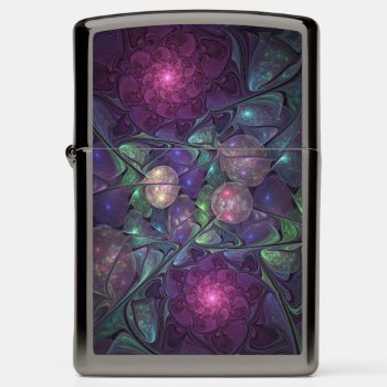 Colorful Glittering Modern Abstract Fractal Art Zippo Lighter by GabiwArt at Zazzle