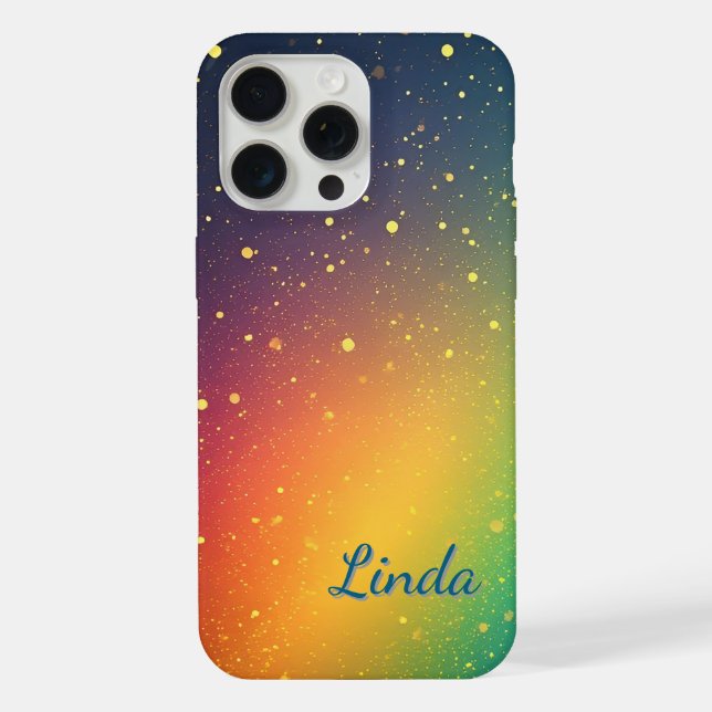 Colorful Glittering Particles iPhone Case (Back)
