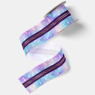 Colorful Glittery Background Shiny Gold Stripes Satin Ribbon