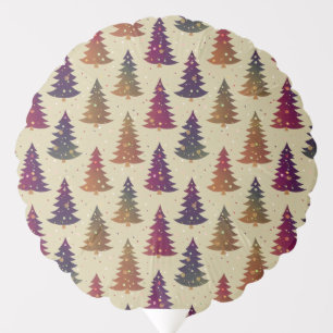 Colorful Glittery Christmas Tree Repeating Pattern Balloon