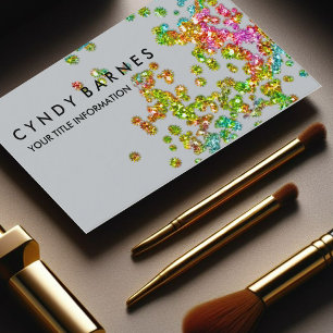 Colorful Glittery Confetti Business Card