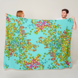 Colorful Glittery Confetti Fleece Blanket
