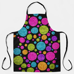 Colorful Glittery Dots on Any Color Apron