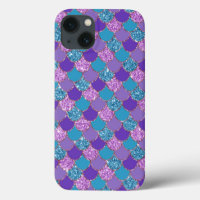 Colorful glittery mermaid scales pattern