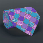 Colorful glittery mermaid scales pattern neck tie<br><div class="desc">Elegant,  colorful glittery mermaid scales modern geometric pattern.</div>