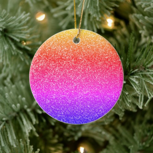 Colorful Glittery Sprinkles Christmas Holiday 2019 Ceramic Ornament