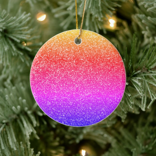 Colorful Glittery Sprinkles Christmas Holiday 2019 Ceramic Ornament (Tree)