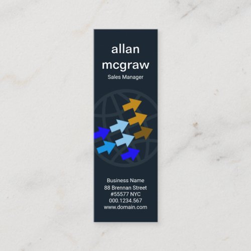 Colorful Global Arrows International Import Export Mini Business Card