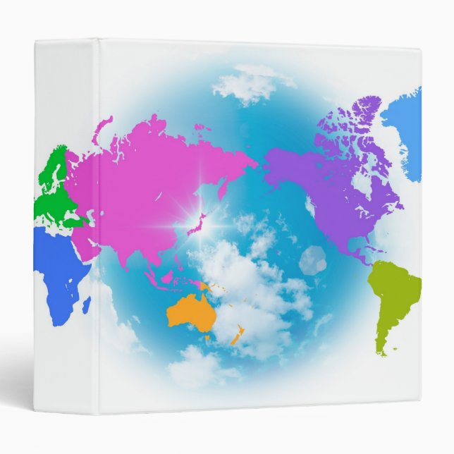Colorful Global Map Binder (Front/Spine)