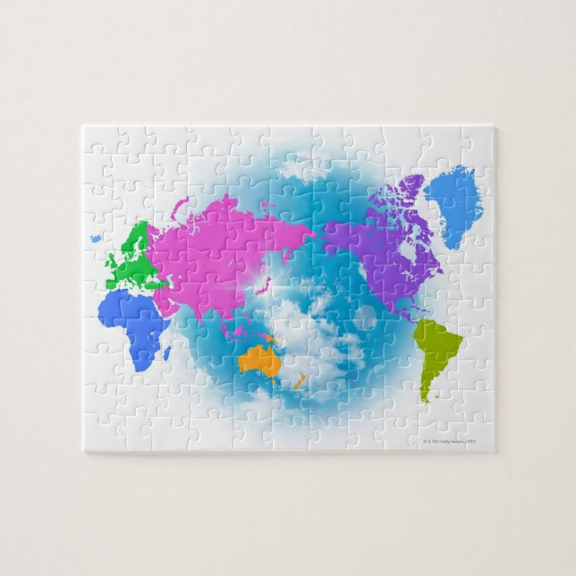 Colorful Global Map Jigsaw Puzzle (Horizontal)