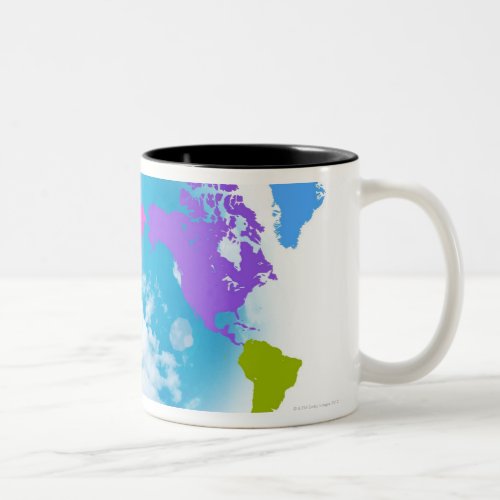 Colorful Global Map Two_Tone Coffee Mug