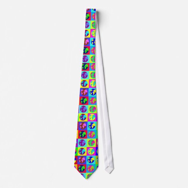 Colorful Globes Neck Tie (Front)
