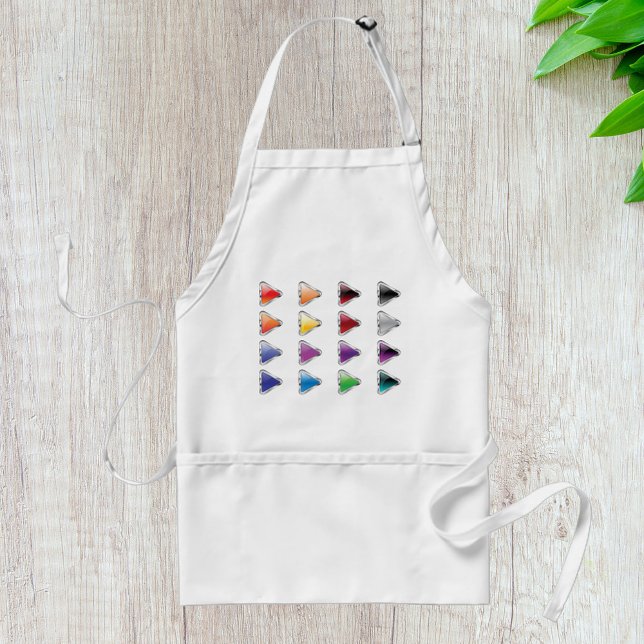 Colorful Glossy Metal Play Buttons Adult Apron (Creator Uploaded)