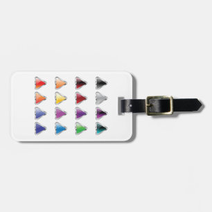 Colorful Glossy Metal Play Buttons Luggage Tag