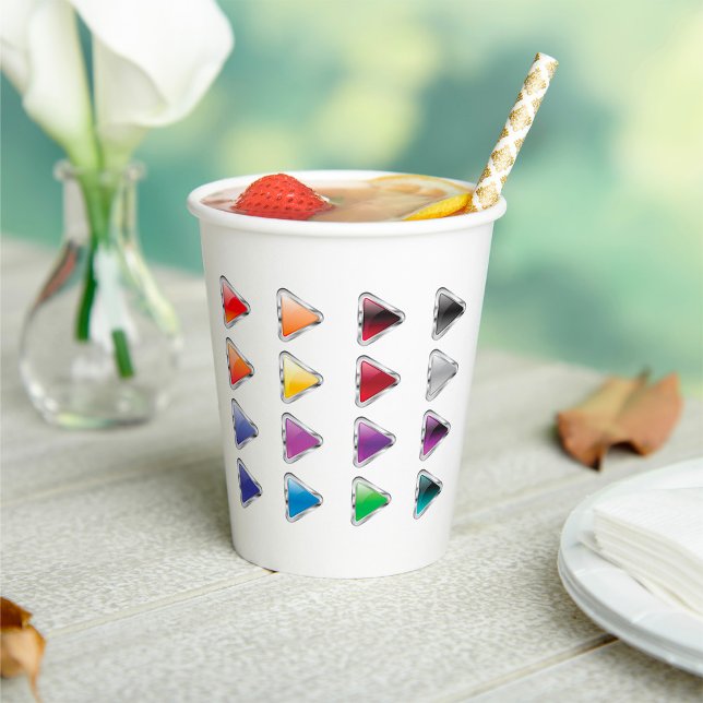 Colorful Glossy Metal Play Buttons Paper Cups (Creator Uploaded)