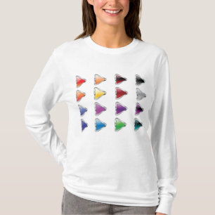 Colorful Glossy Metal Play Buttons T-Shirt