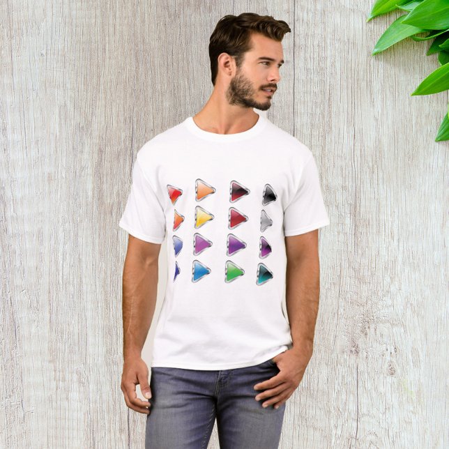 Colorful Glossy Metal Play Buttons T-Shirt (Creator Uploaded)