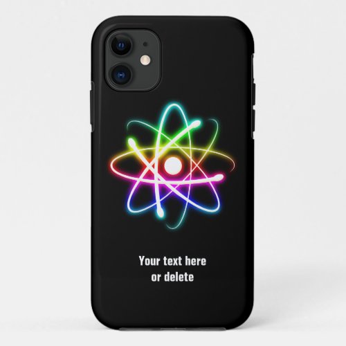 Colorful Glow Atom Symbol iPhone 11 Case