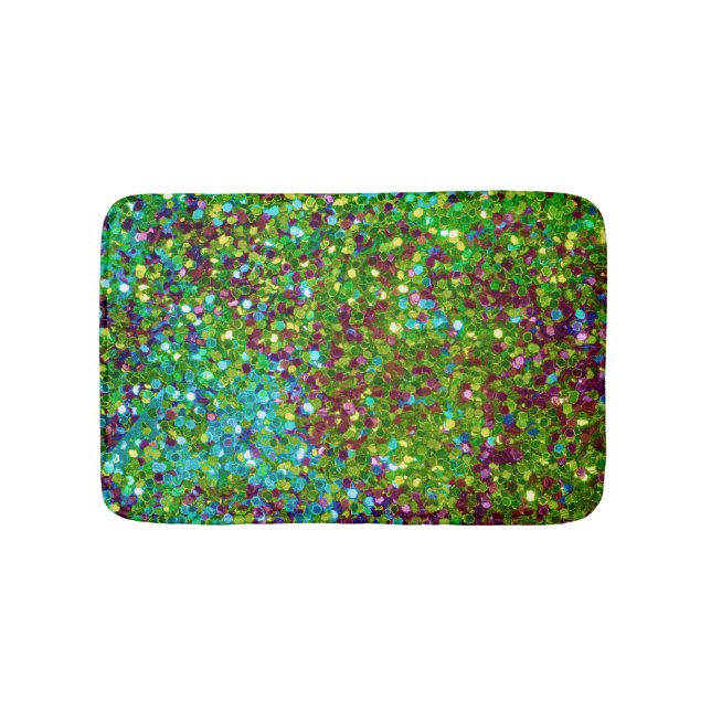 Colorful Glow Glitter Bathroom Mat (Front)