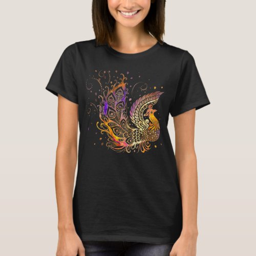 Colorful Glow Phoenix Bird T_Shirt
