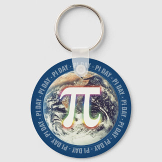 Colorful Glow Pi Day on Earth | Math Keychain