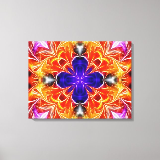 Colorful Glowing Abstract Canvas Print (Front)