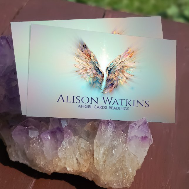 Colorful glowing Angel wings   Business Card (Creator Uploaded)