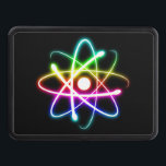 Colorful Glowing Atom | Atomic Power Tow Hitch Cover<br><div class="desc">Atom - a cool design for all you scientist types out there. A perfect gift for a student or teacher. Customize it with your initials and color.</div>