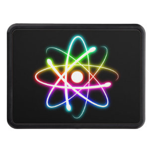 Colorful Glowing Atom   Atomic Power Tow Hitch Cover