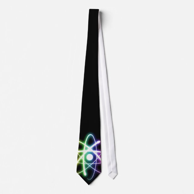 Colorful Glowing Atom - Cool Gifts Neck Tie (Front)