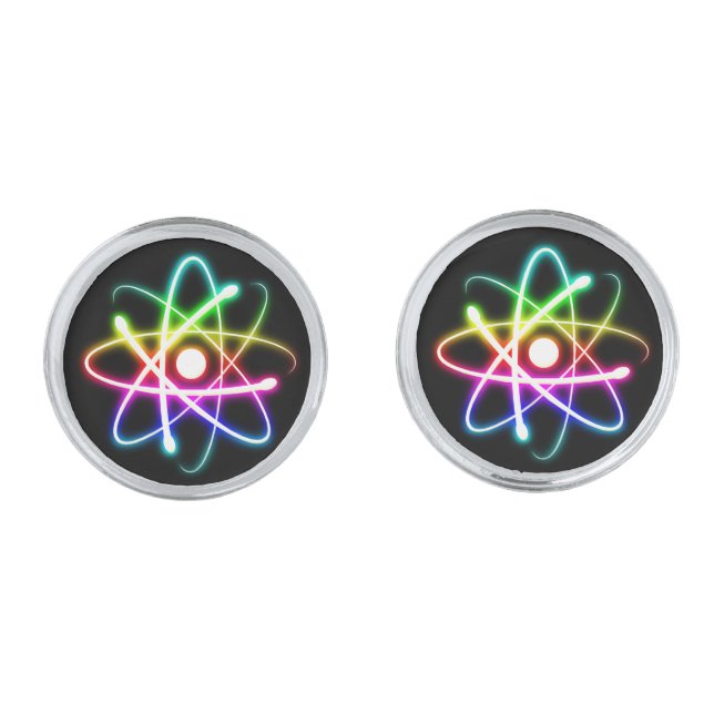Colorful Glowing Atom Cufflinks (Front)