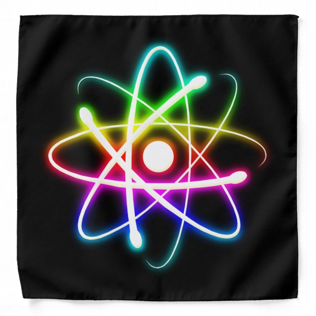 Colorful Glowing Atom | Geek Gift Bandana (Front)