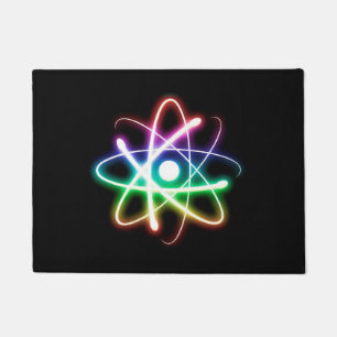 Colorful Glowing Atom Geek Gifts Doormat
