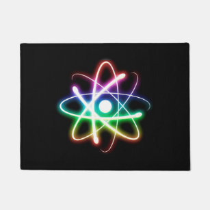 Colorful Glowing Atom   Geek Gifts Doormat
