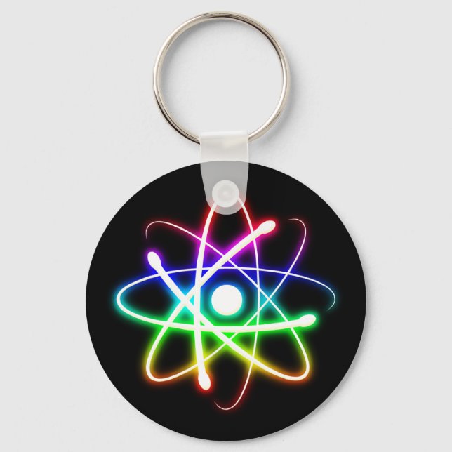 Colorful Glowing Atom | Geek Keychain (Front)