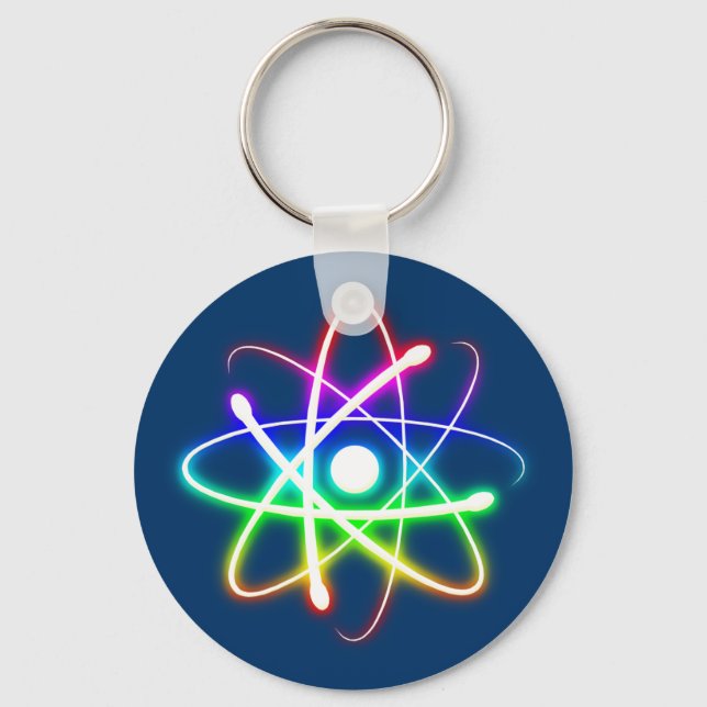 Colorful Glowing Atom Keychain (Front)