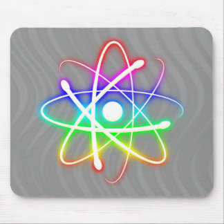 Colorful Glowing Atom - mousepad