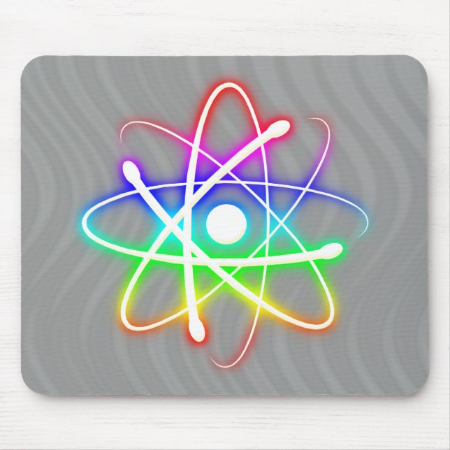 Colorful Glowing Atom - mousepad (Front)