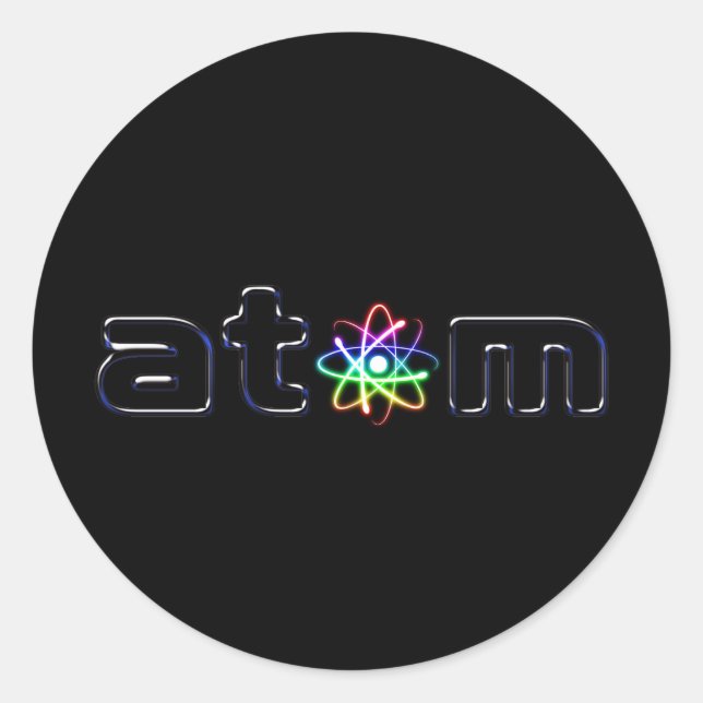 Colorful Glowing Atom - sticker (Front)